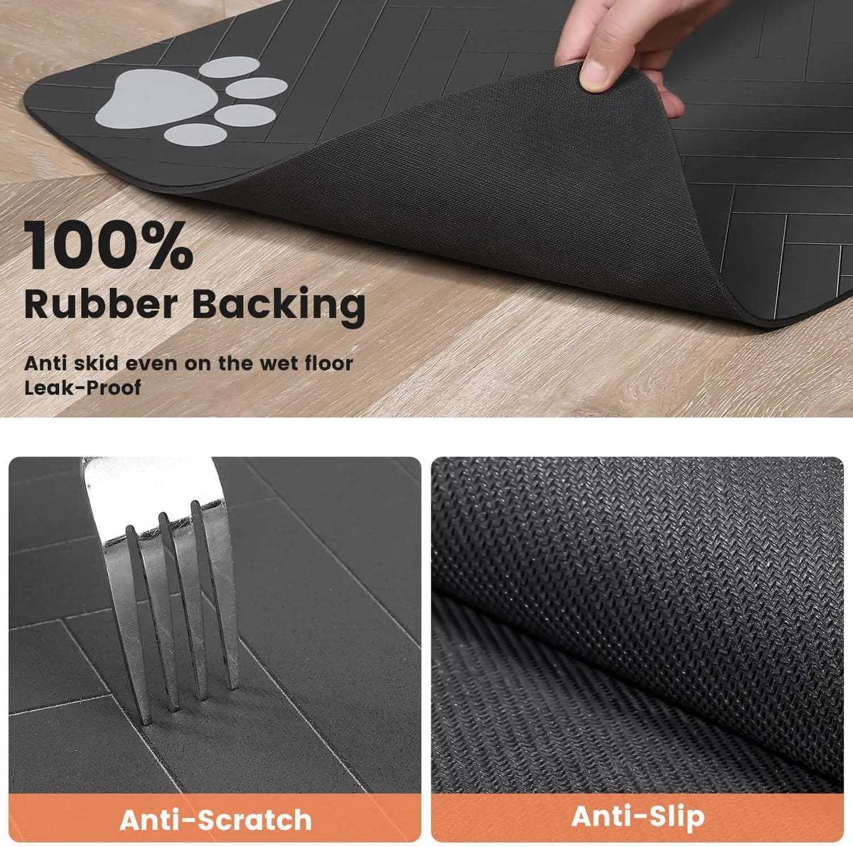 "Tapis Repas Absorbant pour Chiens et Chats - Dessous-de-bol Imperméable"