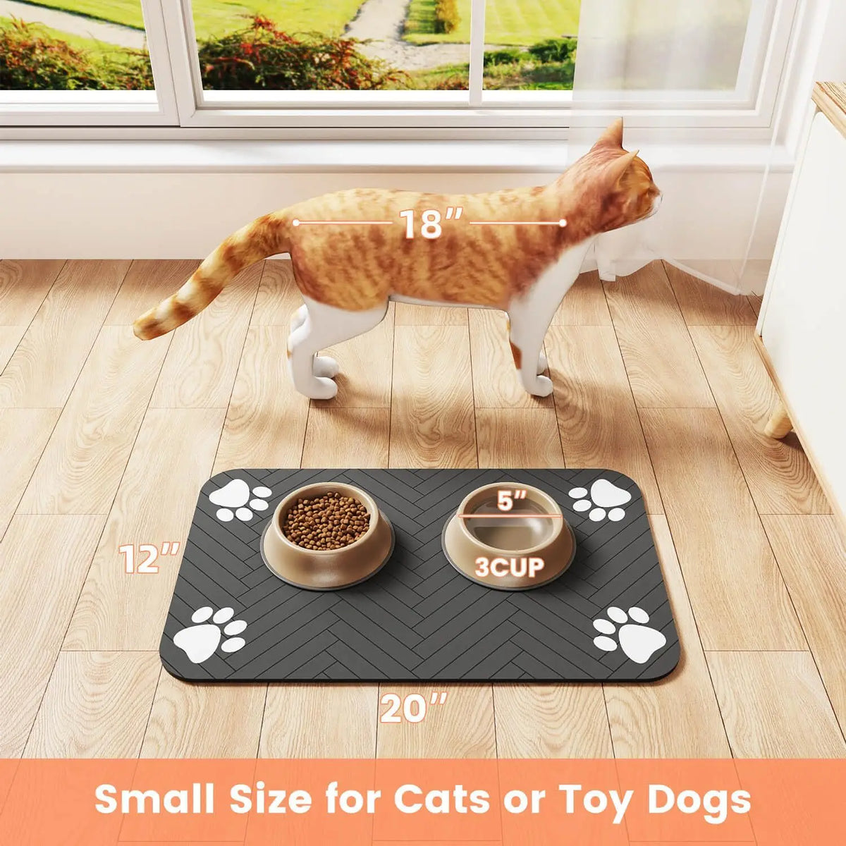 "Tapis Repas Absorbant pour Chiens et Chats - Dessous-de-bol Imperméable"