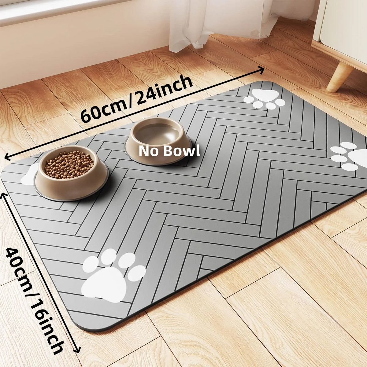 "Tapis Repas Absorbant pour Chiens et Chats - Dessous-de-bol Imperméable"