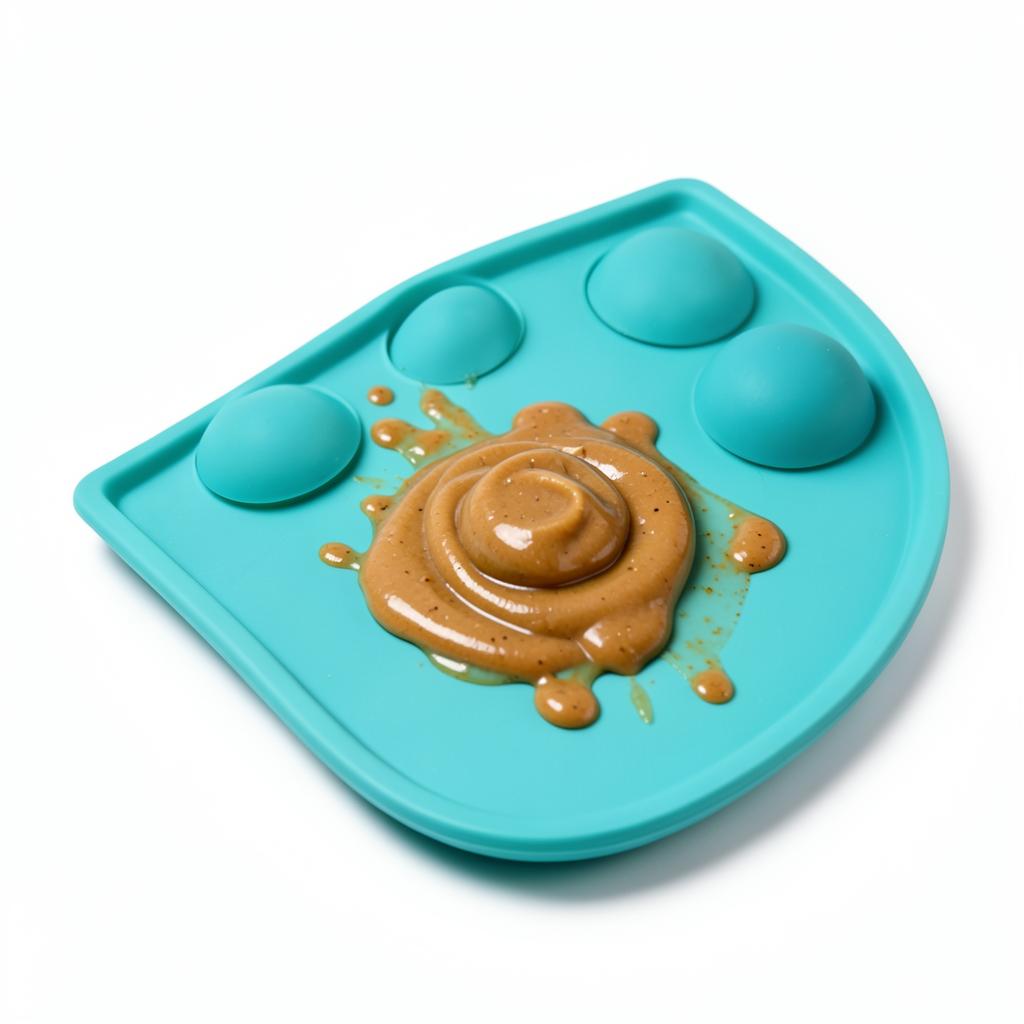 Tapis de léchage en silicone turquoise pour chien